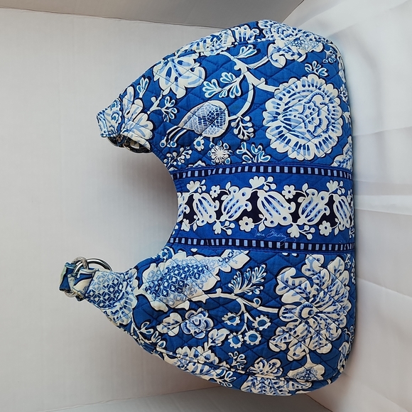 Vera Bradley Shoulder Bag Blue White Floral - Picture 9 of 16